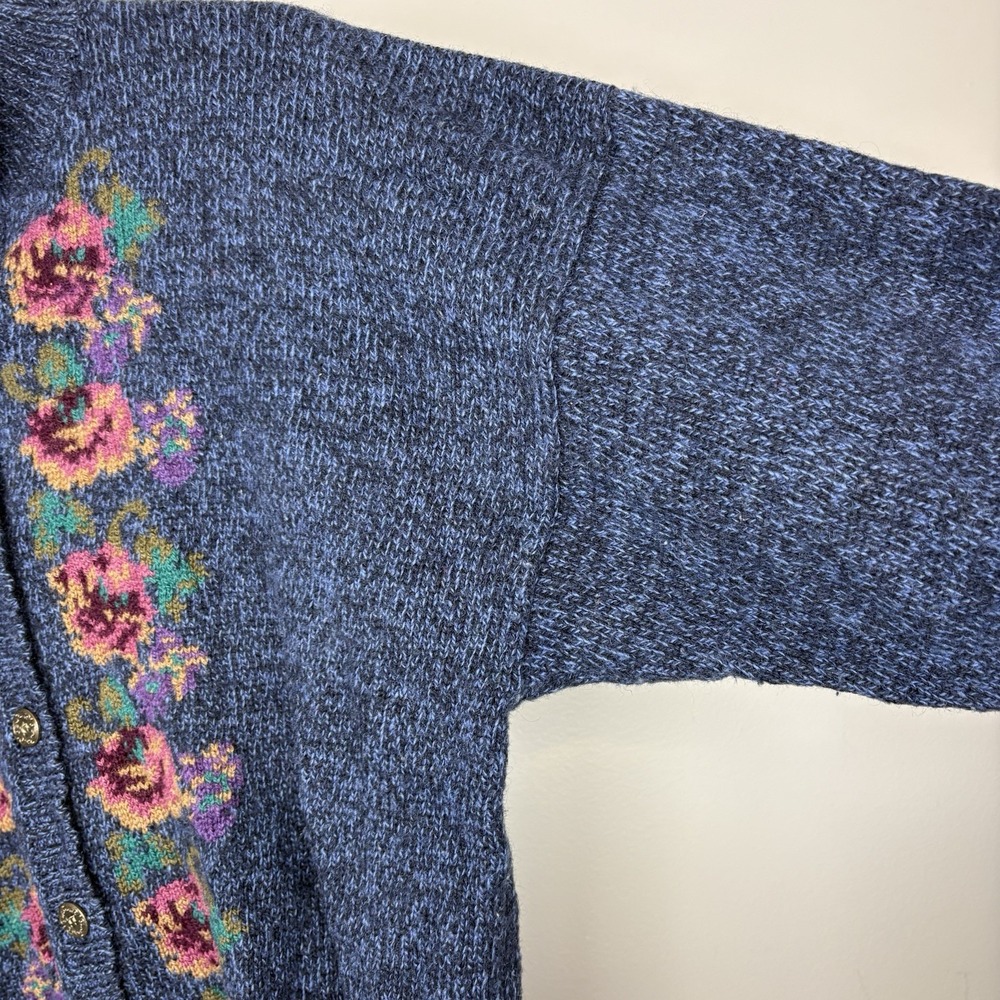 Vtg Women's Eddie Bauer Wool Blend Cardigan Sweater Grannycore Grandma Sz L - Picture 6 of 14